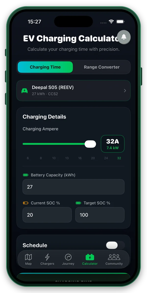 ChargePK app — Charging calculator