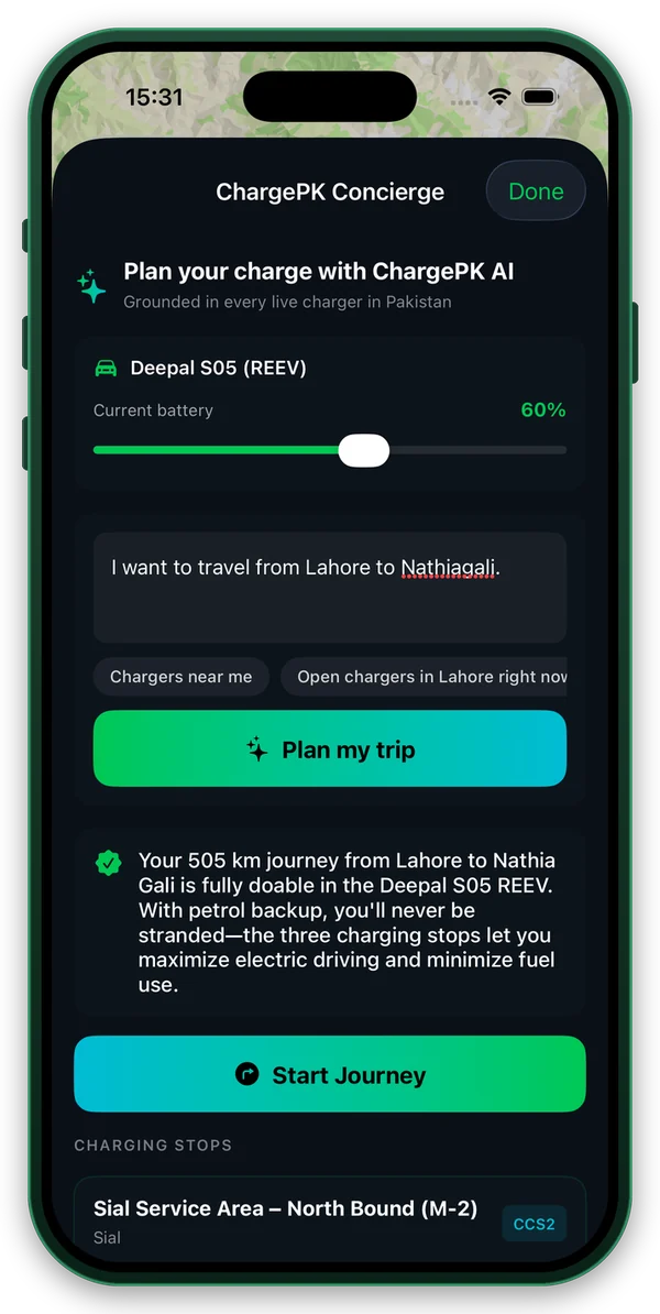 ChargePK app — ChargePK Concierge