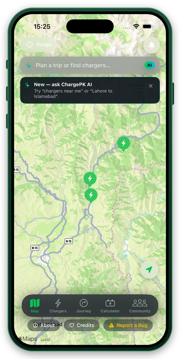 ChargePK app — Home