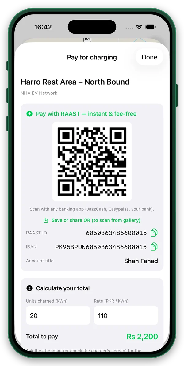 ChargePK app — Pay with RAAST