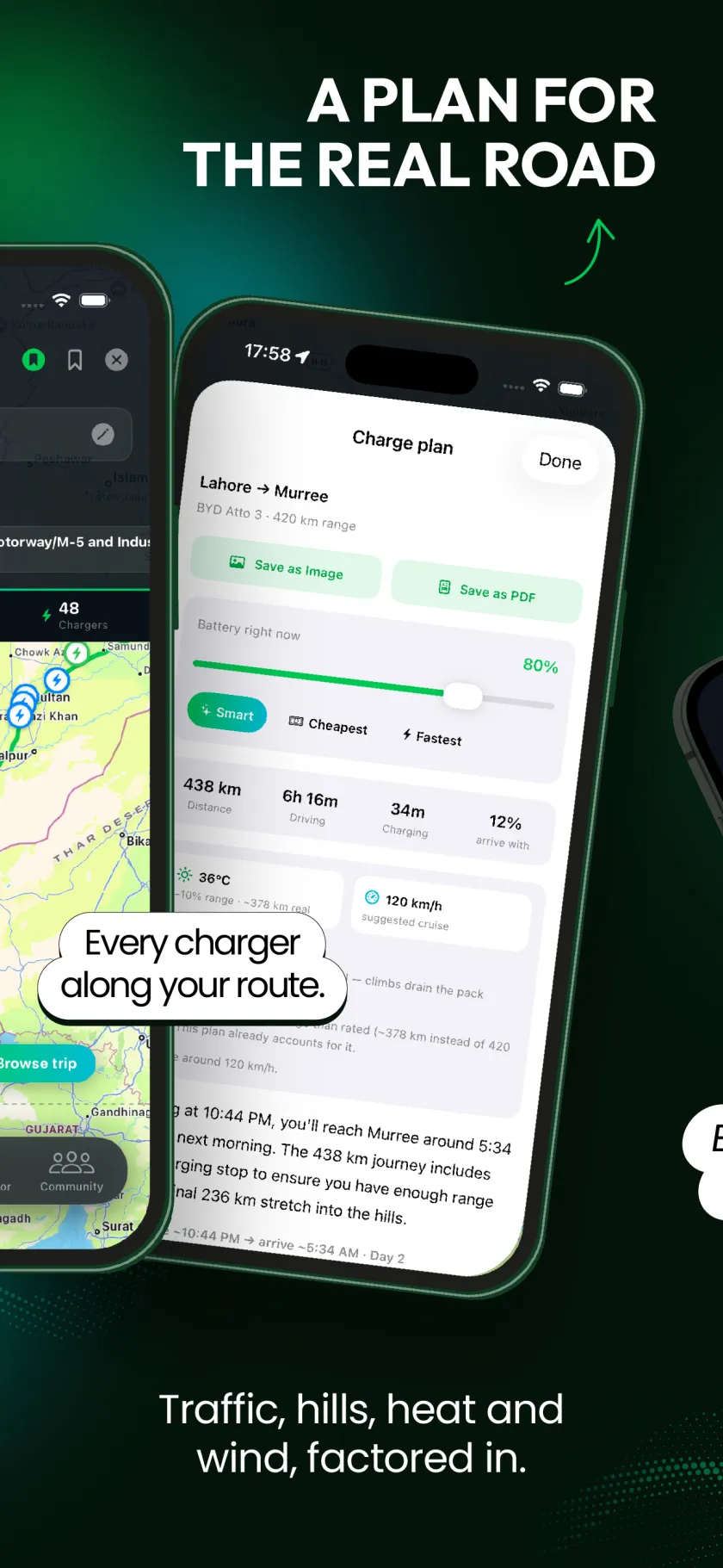 ChargePK — a plan for the real road: traffic, hills, heat and wind factored in