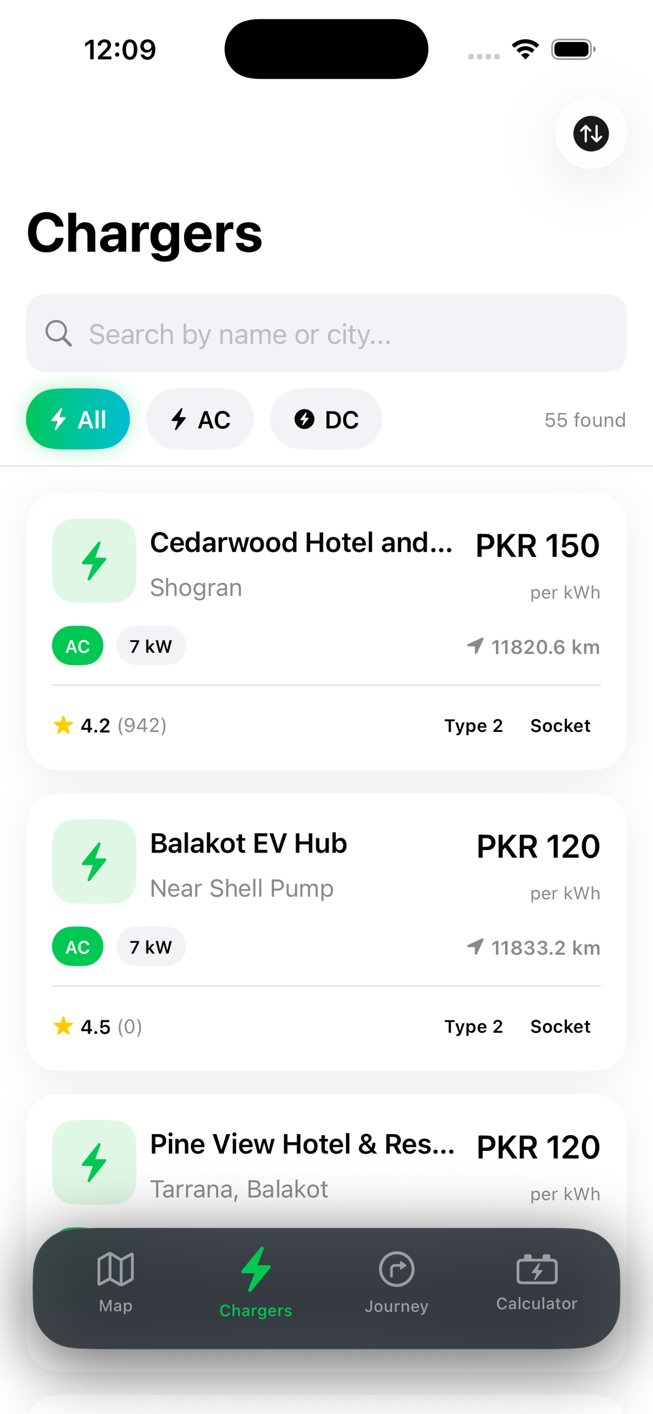 ChargePK charger list