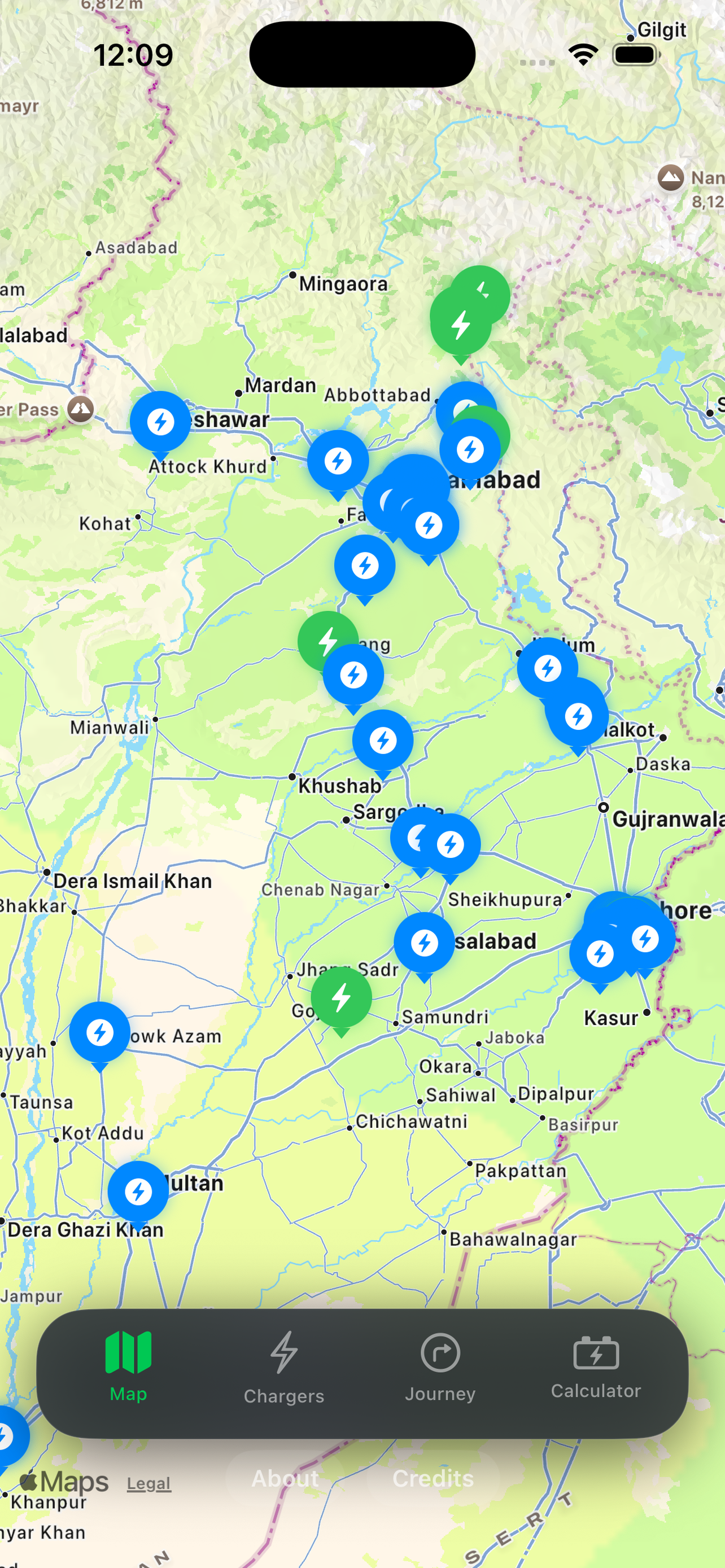 ChargePK map view